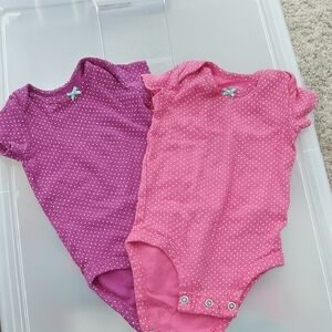 Carter's Purple and Pink Polka Dot Bodysuits